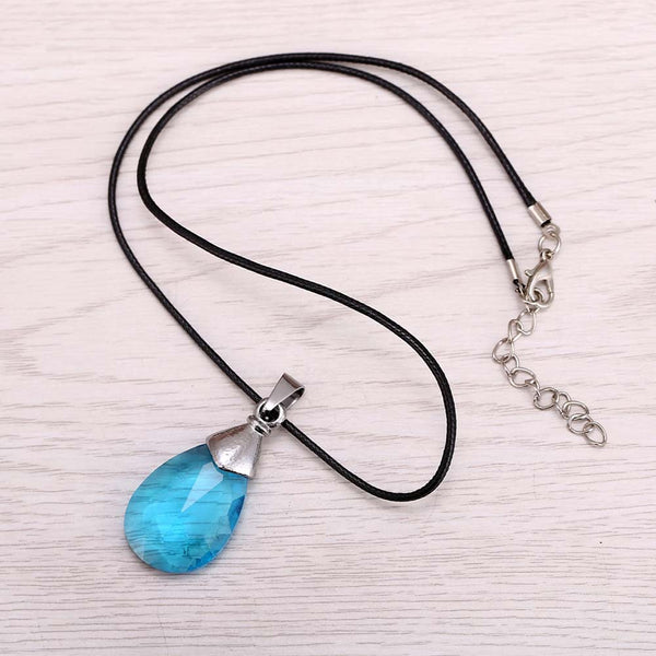 Blue Ocean Drop Crystal Necklace