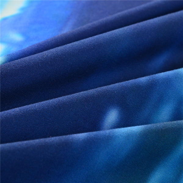 Moon and Ocean 3D Soft Blue Bedding Set