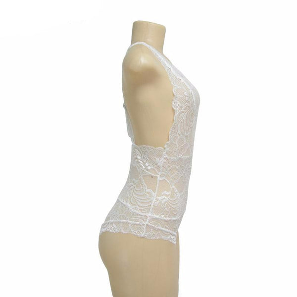 Sexy Deep V Lace Backless Jumpsuit