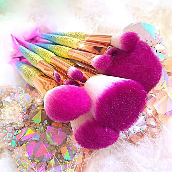 Mermaid Makeup Brush Set (10 pieces)