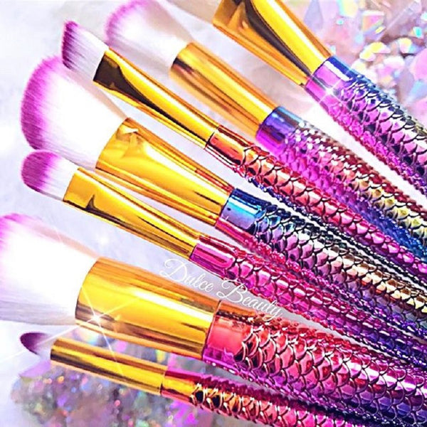 Mermaid Makeup Brush Set (10 pieces)