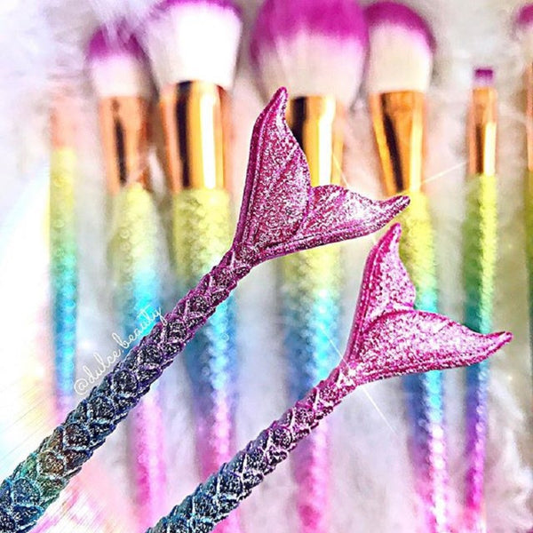 Mermaid Makeup Brush Set (10 pieces)