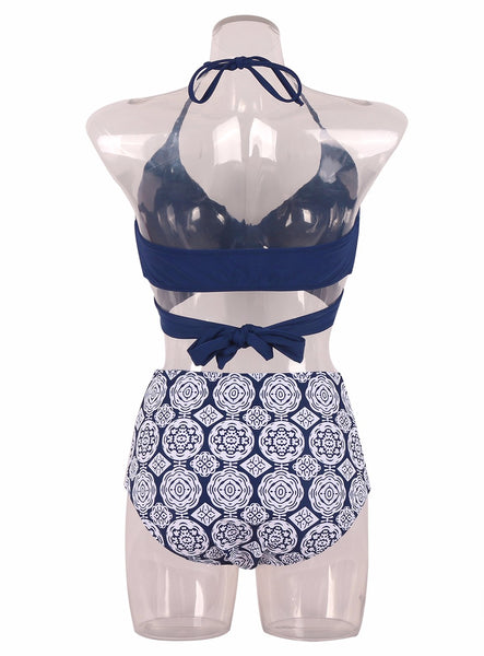 Cross High Waist Push Up Bikini