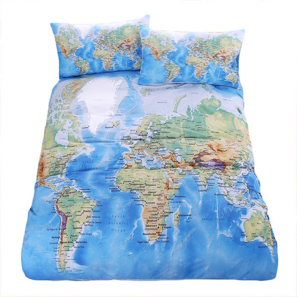 World Map Bedding Set