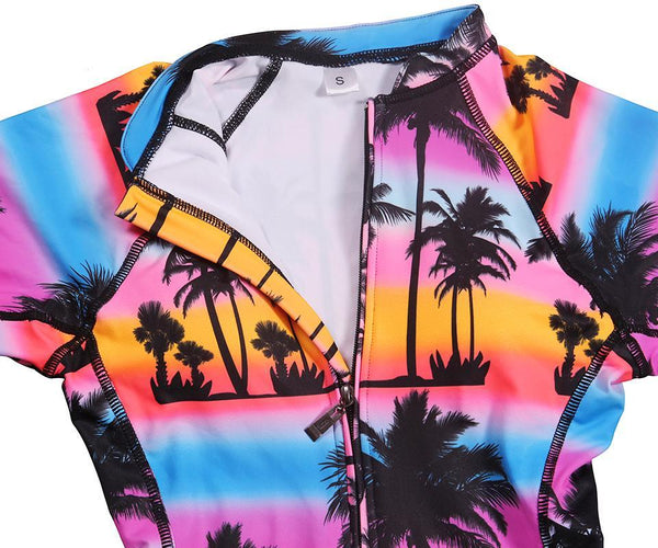 Palm Tree Long Sleeve Beach Swimming Suit