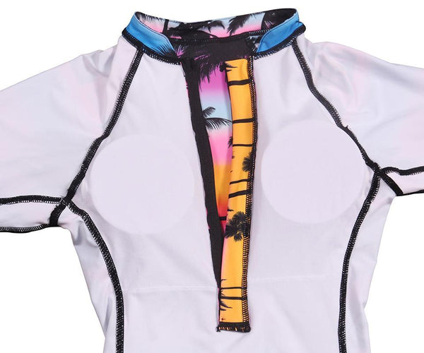Palm Tree Long Sleeve Beach Swimming Suit