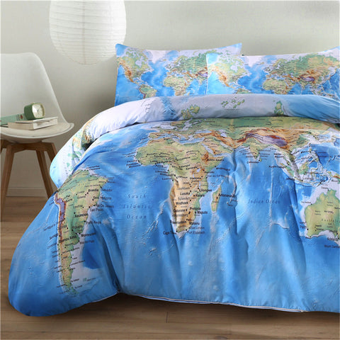 World Map Bedding Set