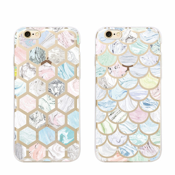 Luxury Marble Mermaid Scale Phone Case