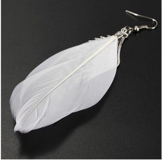 Angel Wing Feather Long Earrings