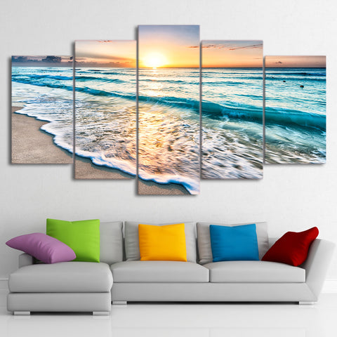 Limited Edition 5 Piece Beach & Sunrise Canvas
