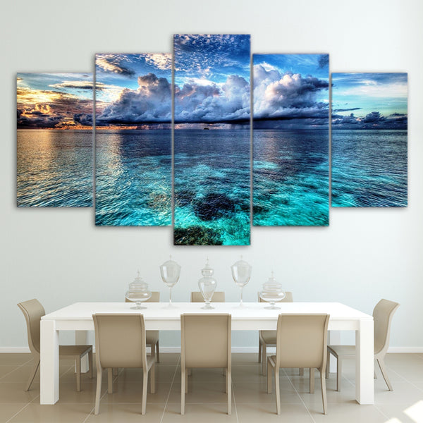 Limited Edition 5 Piece Seascaped Clouds Canvas