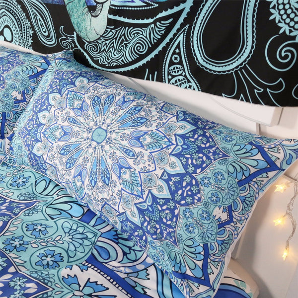 Blue Bohemian Bedding Set