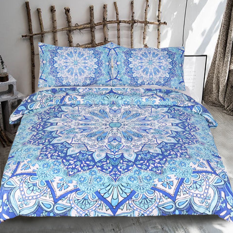 Blue Bohemian Bedding Set