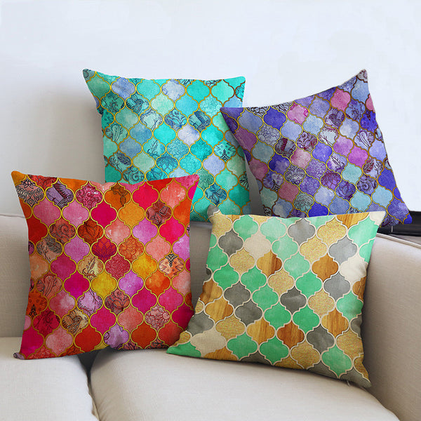 Colorful Geometric Cushion Cover