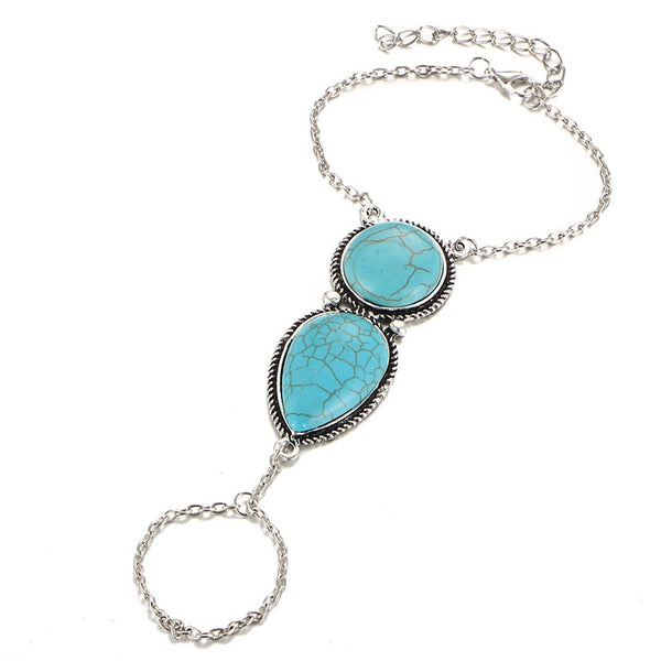 Bohemian Gem Stone Charm Bracelet
