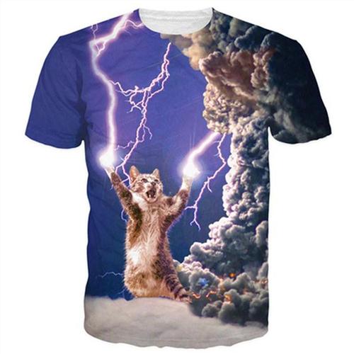 3D Lovely Kitten & Galaxy Tee