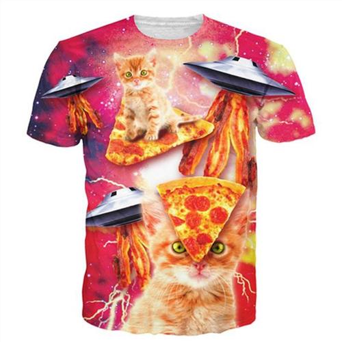 3D Lovely Kitten & Galaxy Tee