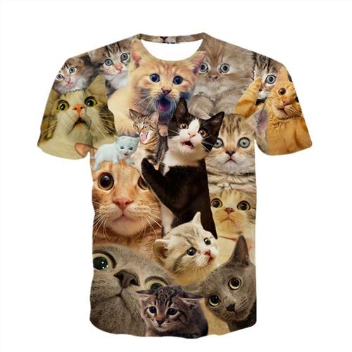 3D Lovely Kitten & Galaxy Tee