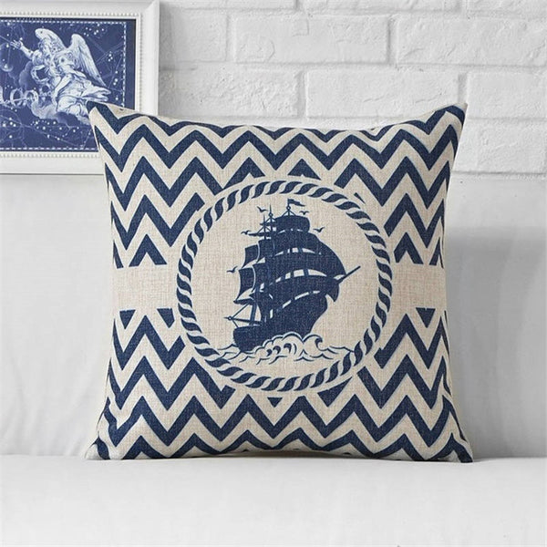 Sailing Printing Cushion Cover