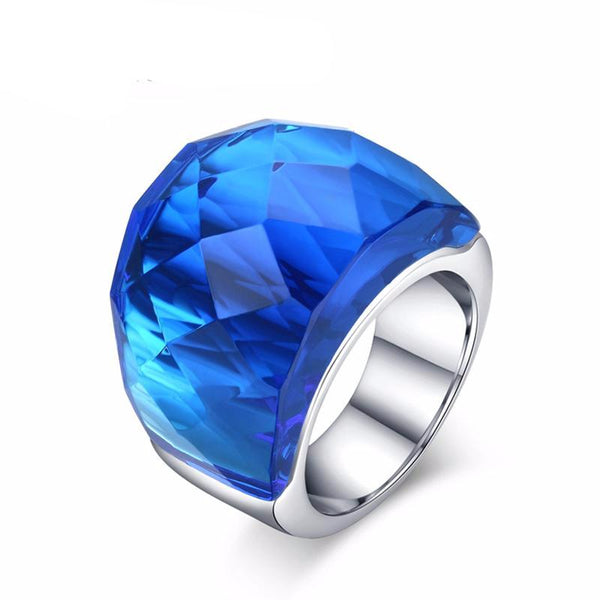 Blue Ocean Crystal Party Ring