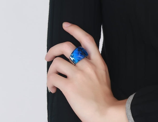 Blue Ocean Crystal Party Ring