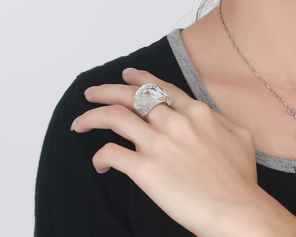 Blue Ocean Crystal Party Ring