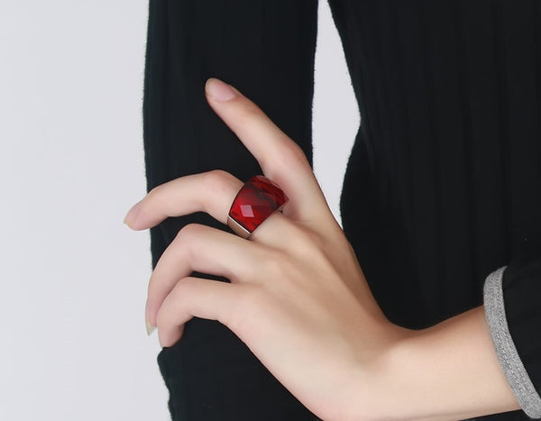 Blue Ocean Crystal Party Ring