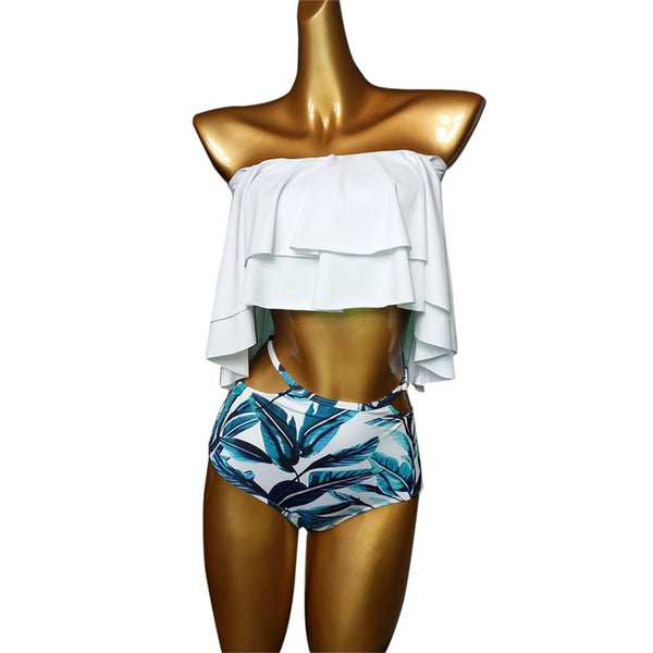 Floral Print Stylish Off Shoulder Bikini