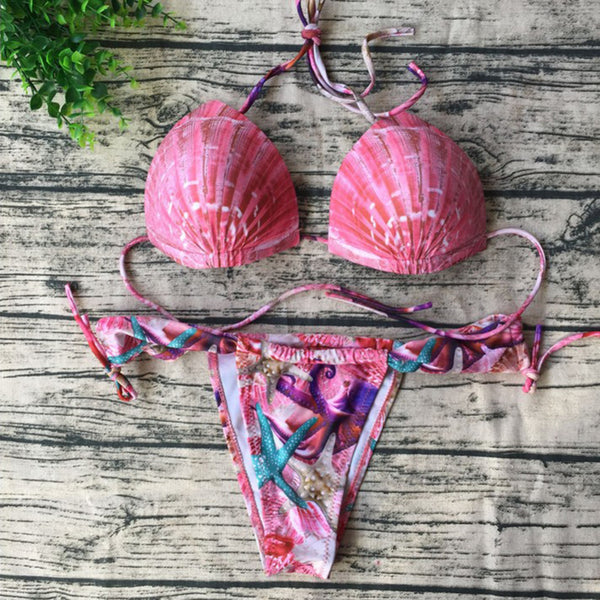 Pink Mermaid Shells Bikini