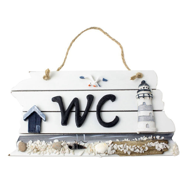 Mediterranean WC Wooden Sign