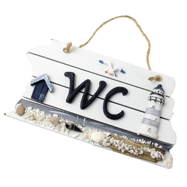 Mediterranean WC Wooden Sign