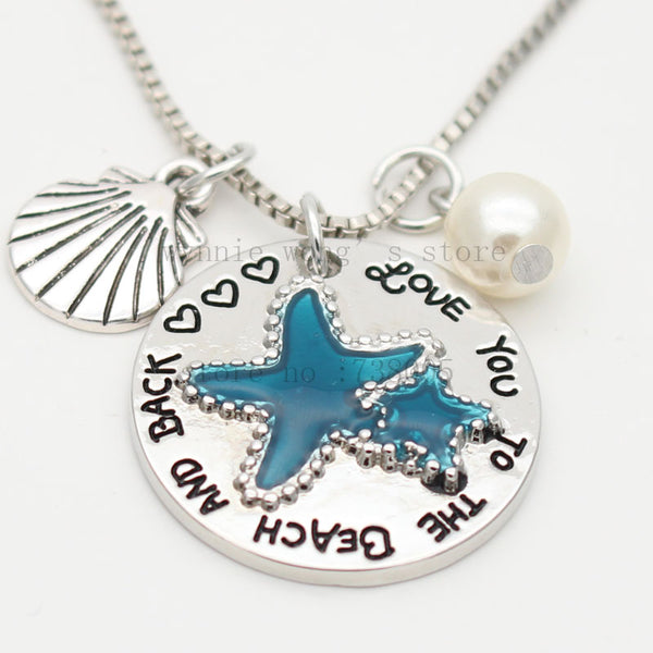 " I Love You To The Beach And Back" Beach Keychain & Necklace