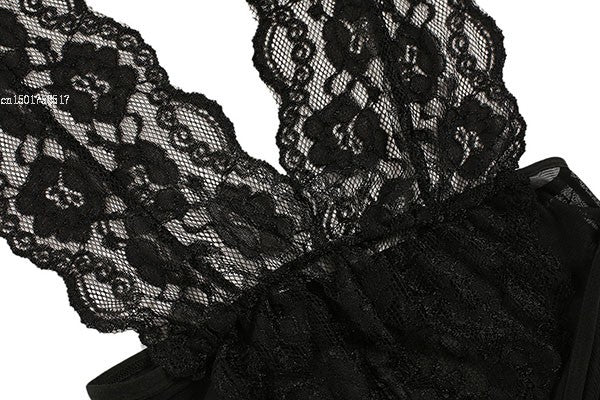 Sexy Floral Lace Backless Lingerie