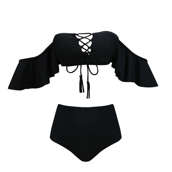 Sexy Off Shoulder Ruffled Bikini