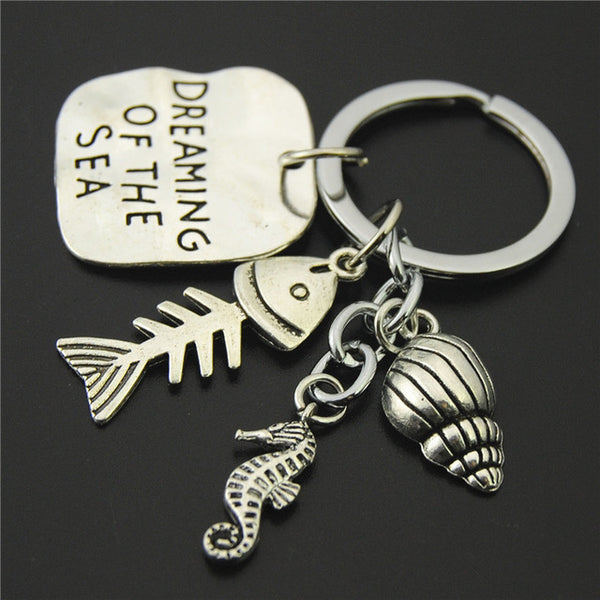 Vintage Dreaming Of The Sea Beach Keychain