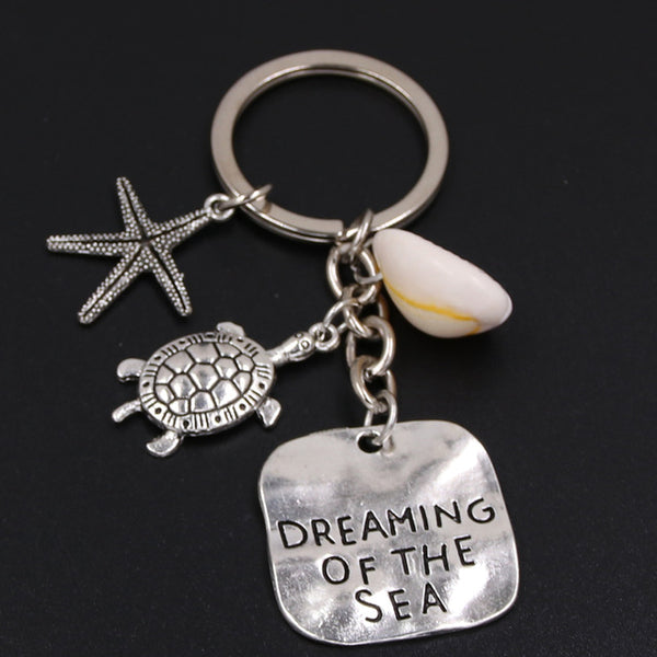 Vintage Dreaming Of The Sea Beach Keychain