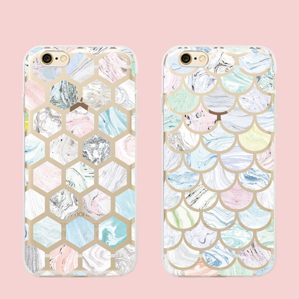 Luxury Marble Mermaid Scale Phone Case