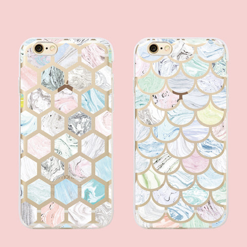 Luxury Marble Mermaid Scale Phone Case