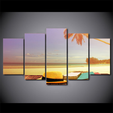 Limited Edition 5 Piece Sunset Seascape Canvas