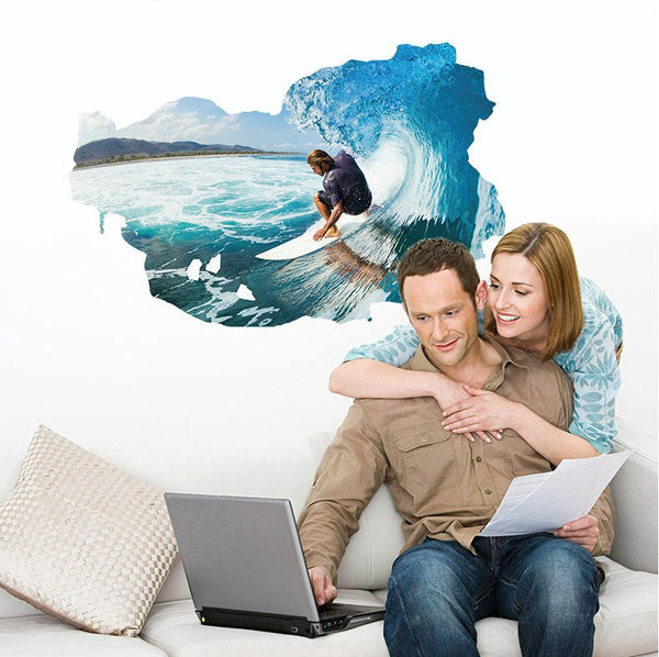 3D Removable Surfing Wall Sticker - Simply Adore