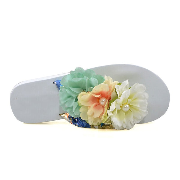 Bohemia Flowers Beach Flip Flops
