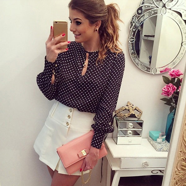 Casual Long Sleeve Chiffon Blouse Shirt - Simply Adore