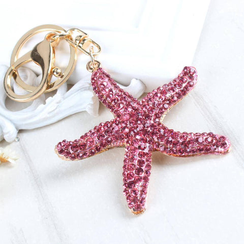 Starfish Crystal Keychain