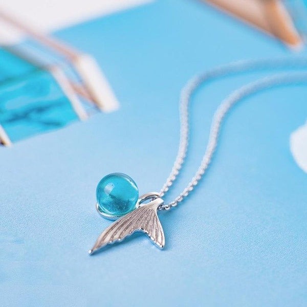 Little Crystal Mermaid's Tear Necklace