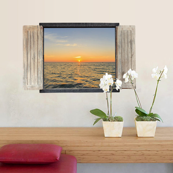 3D Sunset & Sea Sticker - Simply Adore