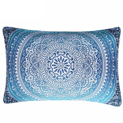 Boho Style Blue Mandala Pillowcase