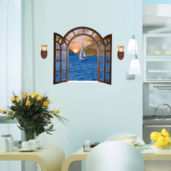 3D Removable Sail Boat & Sunset Sticker - Simply Adore