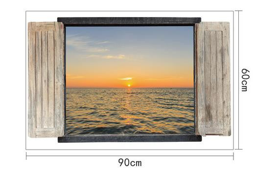 3D Sunset & Sea Sticker