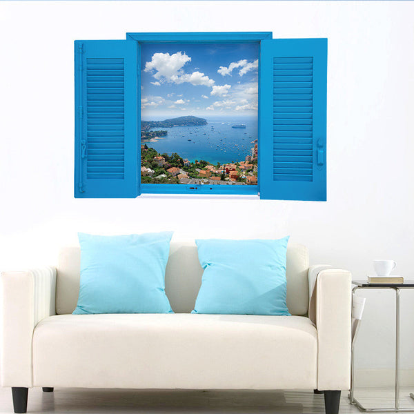 3D Beautiful Blue Sea and Sky Sticker
