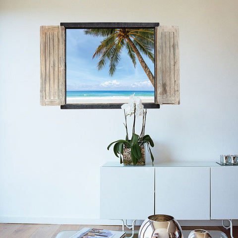 3D Beautiful Beach Sticker (Window) - Simply Adore